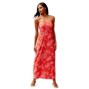 Tommy Bahama SPRING SUMMER MAXI DRESS HIBISCUS CORAL SIZE MEDIUM + NWT